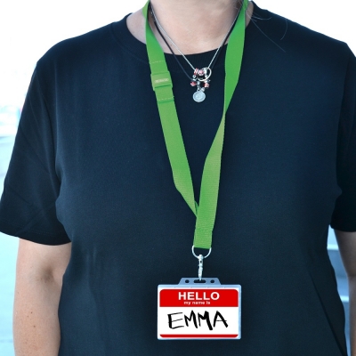 Snur textil Lanyard, Office box verde, 2 x 90 cm